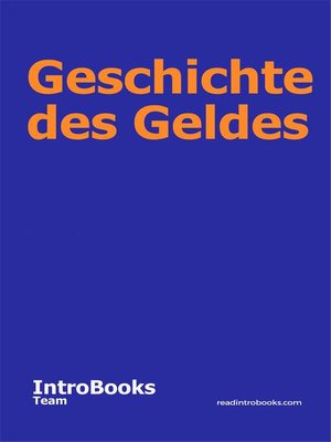cover image of Geschichte des Geldes